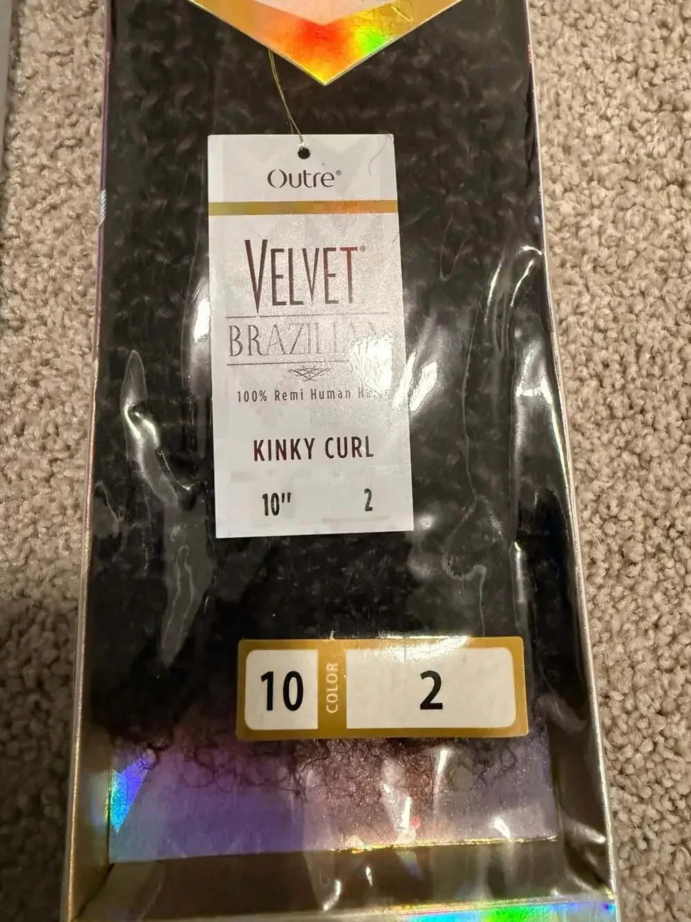 Outre Velvet Brazilian 100% Remi Human Hair Kinky Curl 10